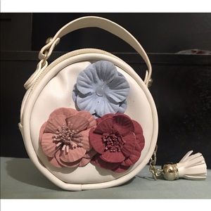 Flowery white baby bag